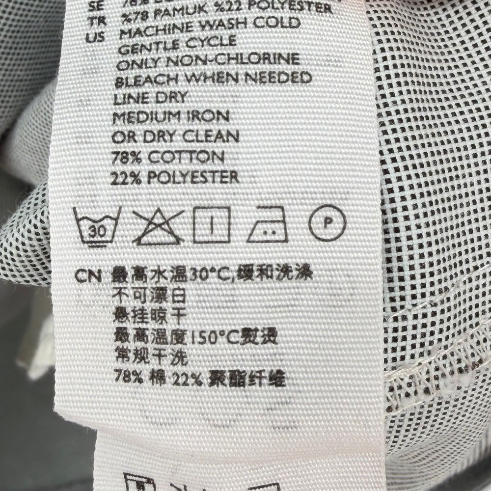 COS Short-Sleeved Cocoon Shirt Dress Grey Micro-Check Cotton Blend Collared 10 - Picture 5 of 16